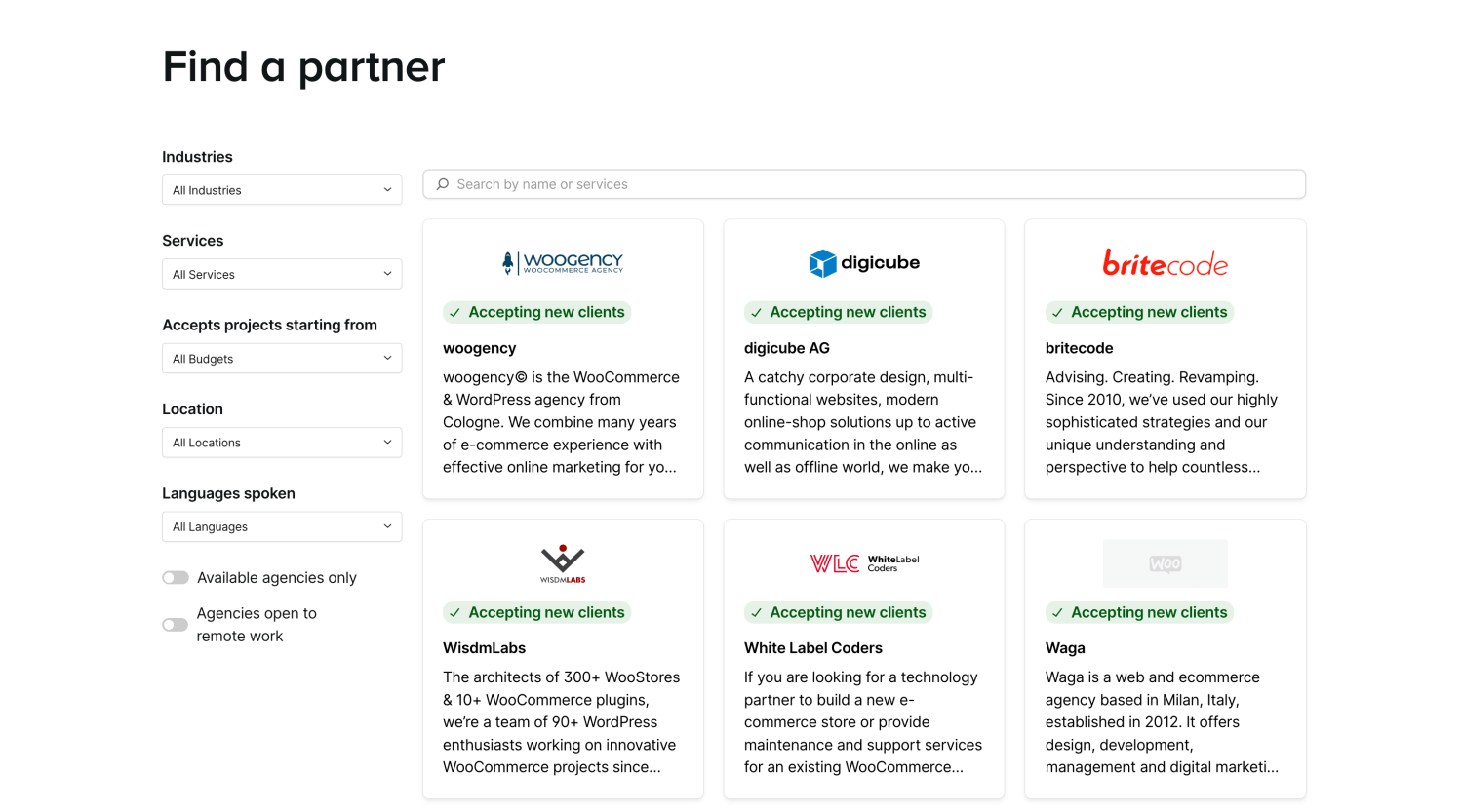 Woo Partner directory